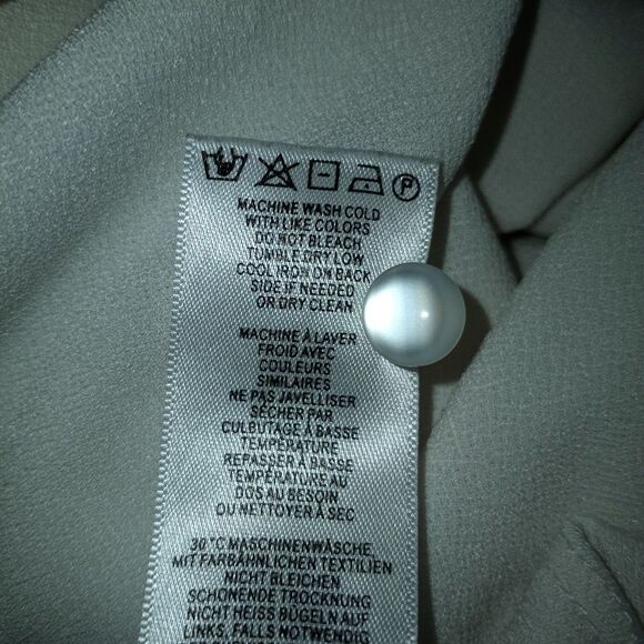 Adrianna Papell Cream Blouse with Sheer Sleeves Sz.L EUC - Picture 6 of 6